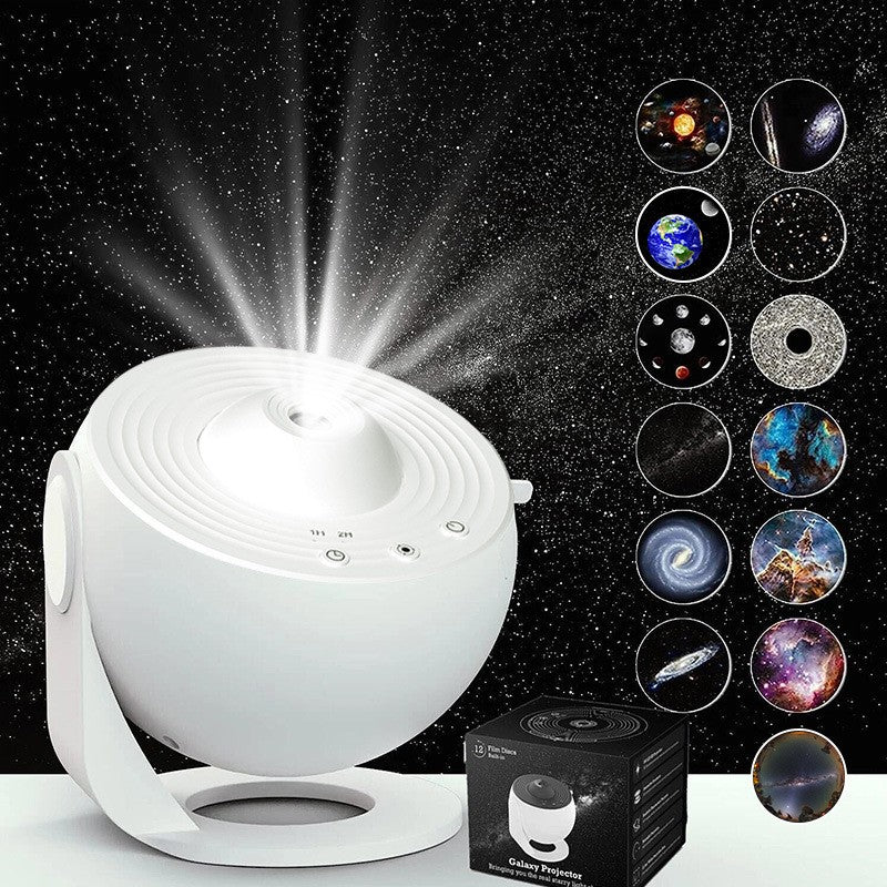 Lampa Tip Proiector Galaxie, Flippy, pentru Dormitor, Tematica Cer Instelat, Model Glob, HD, Rotire 360 de Grade, 13