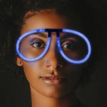 Ochelari Decorativi, Flippy, din Plastic, Fluorescenti, Accesoriu Petrecere, Albastru