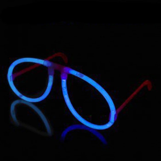 Ochelari Decorativi, Flippy, din Plastic, Fluorescenti, Accesoriu Petrecere, Albastru