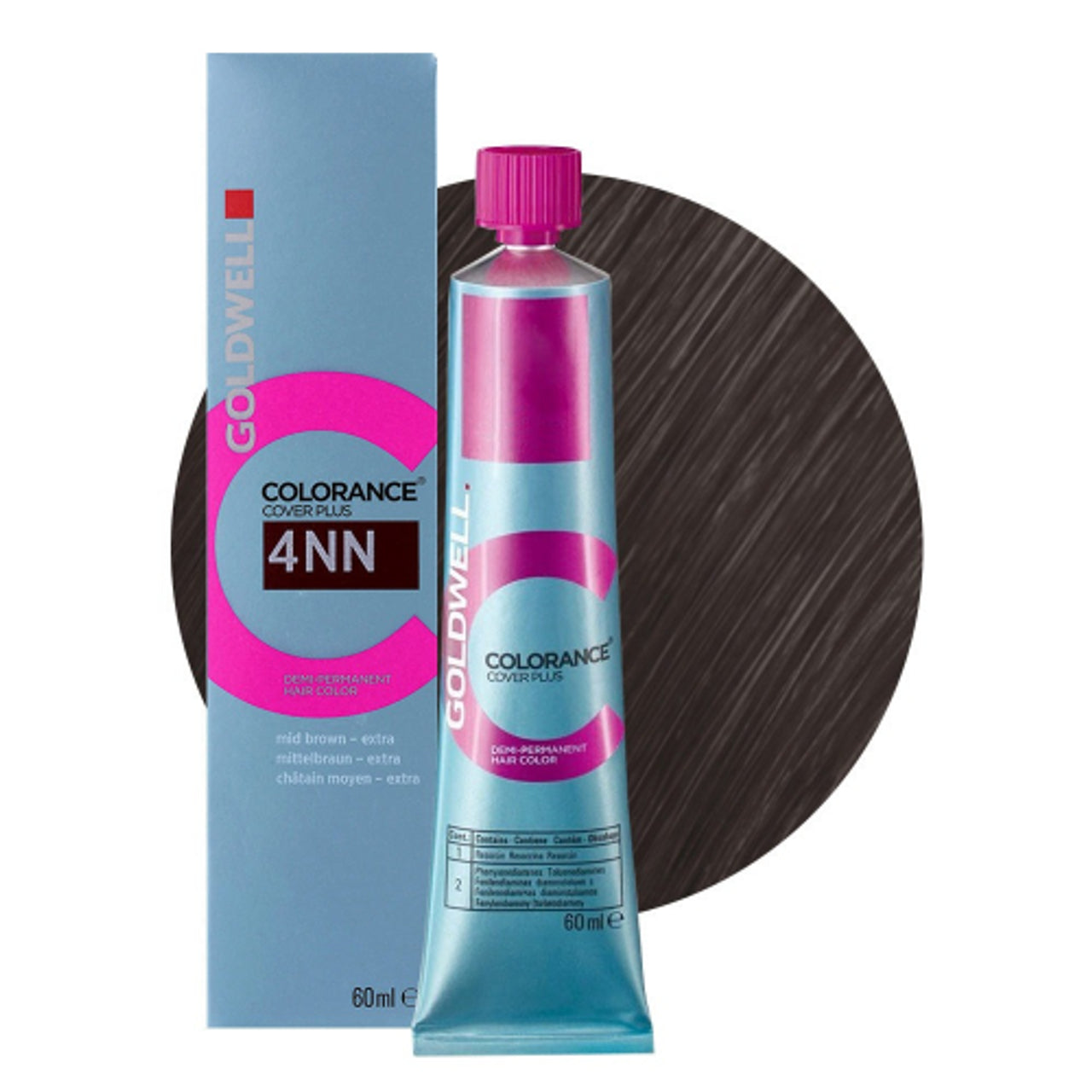 Goldwell, Colorance, Vopsea de păr demi-permanentă, 4NN Intense Medium Brown, 60 ml - Olmarkt