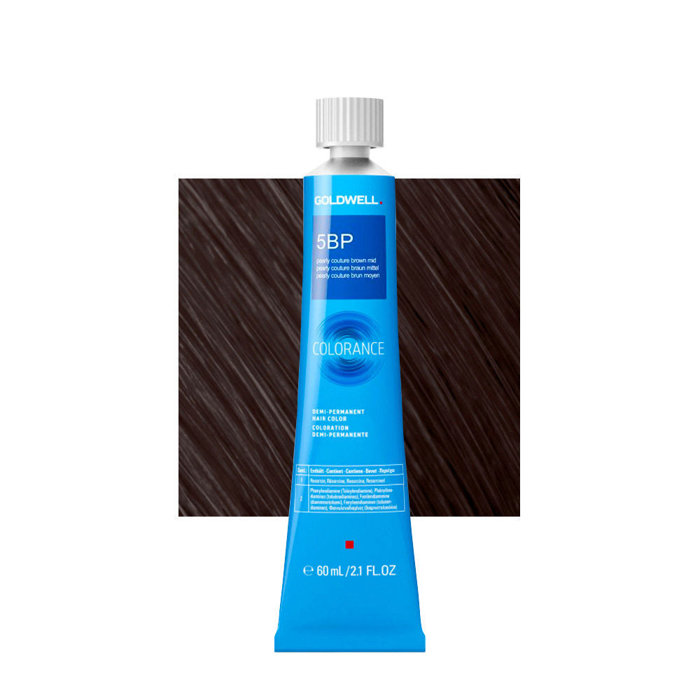 Goldwell, Colorance, Vopsea de păr demi-permanentă, 5BP Medium Pearly Couture Brown, 60 ml - Olmarkt