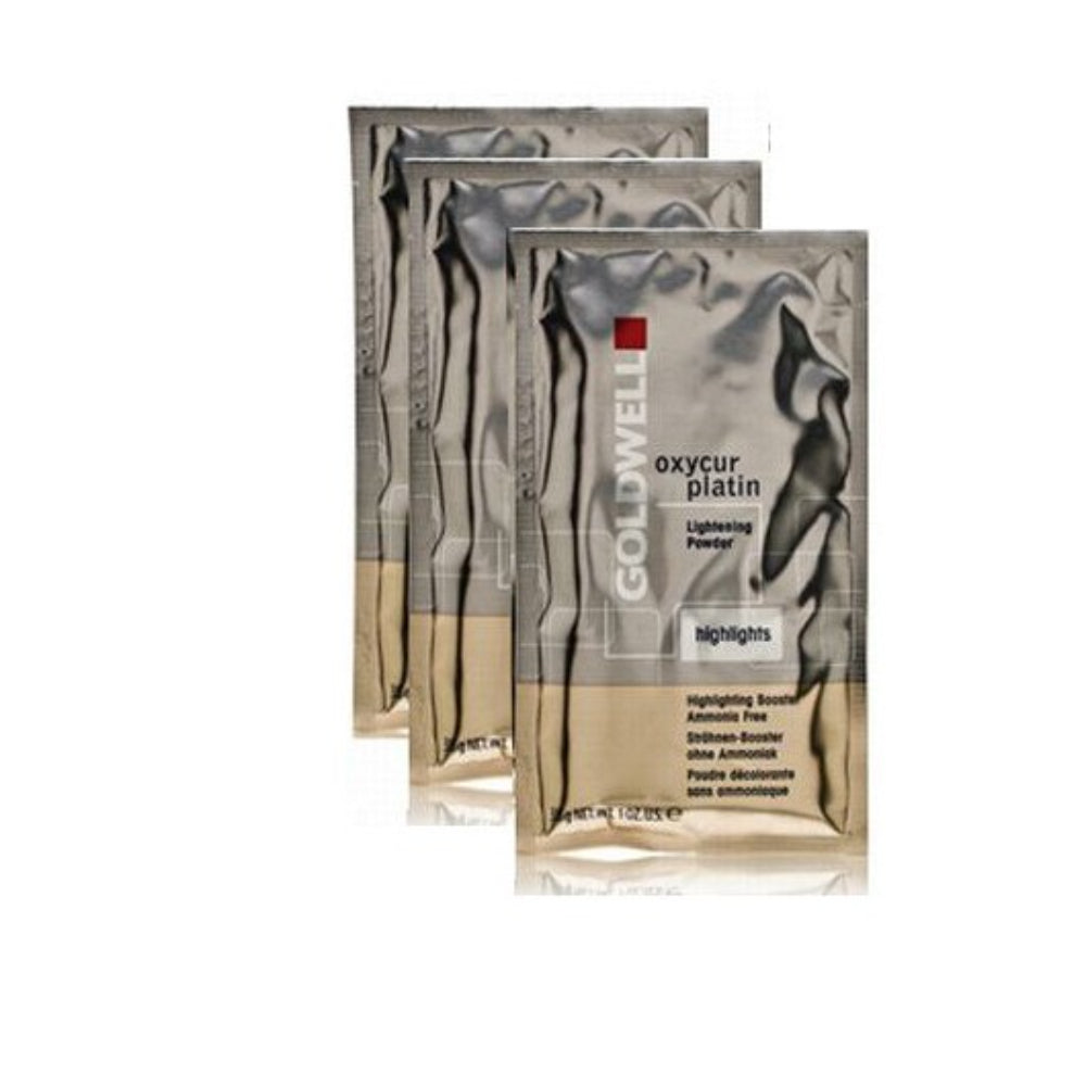 Set Trio, Goldwell, Oxycur Platin, Înălbire, Pudră oxidantă pentru păr, 3 buc, 30 g - Olmarkt