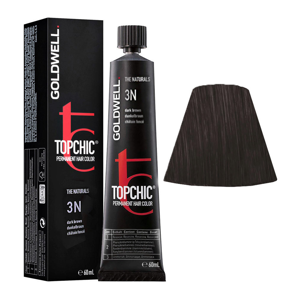 Goldwell, TopChic, Vopsea permanentă de păr, 03N Dark Brown, 60 ml