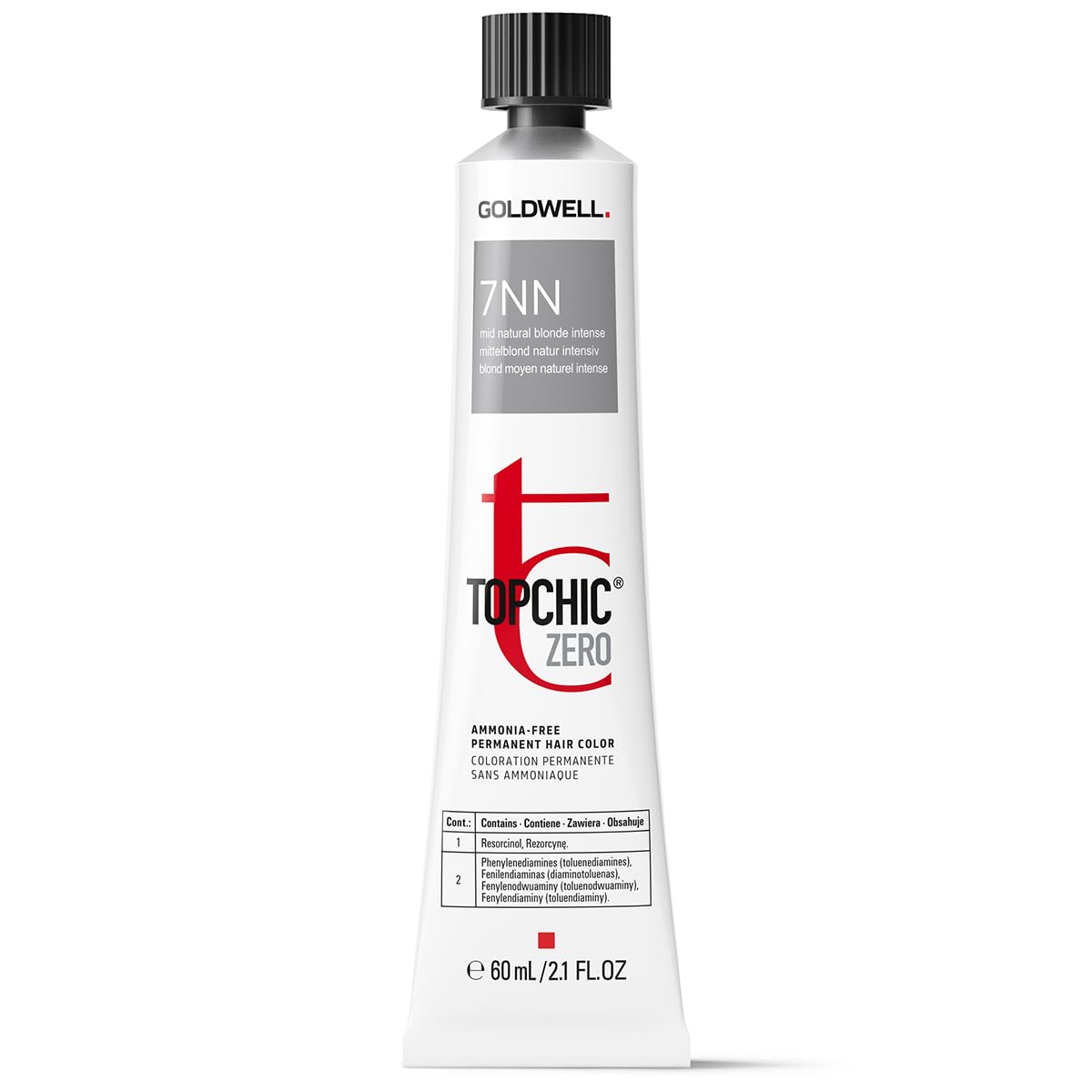 Goldwell, TopChic Zero, Fără amoniac, Vopsea permanentă de păr, 7NN Mid Natural Blonde Intense, 60 ml