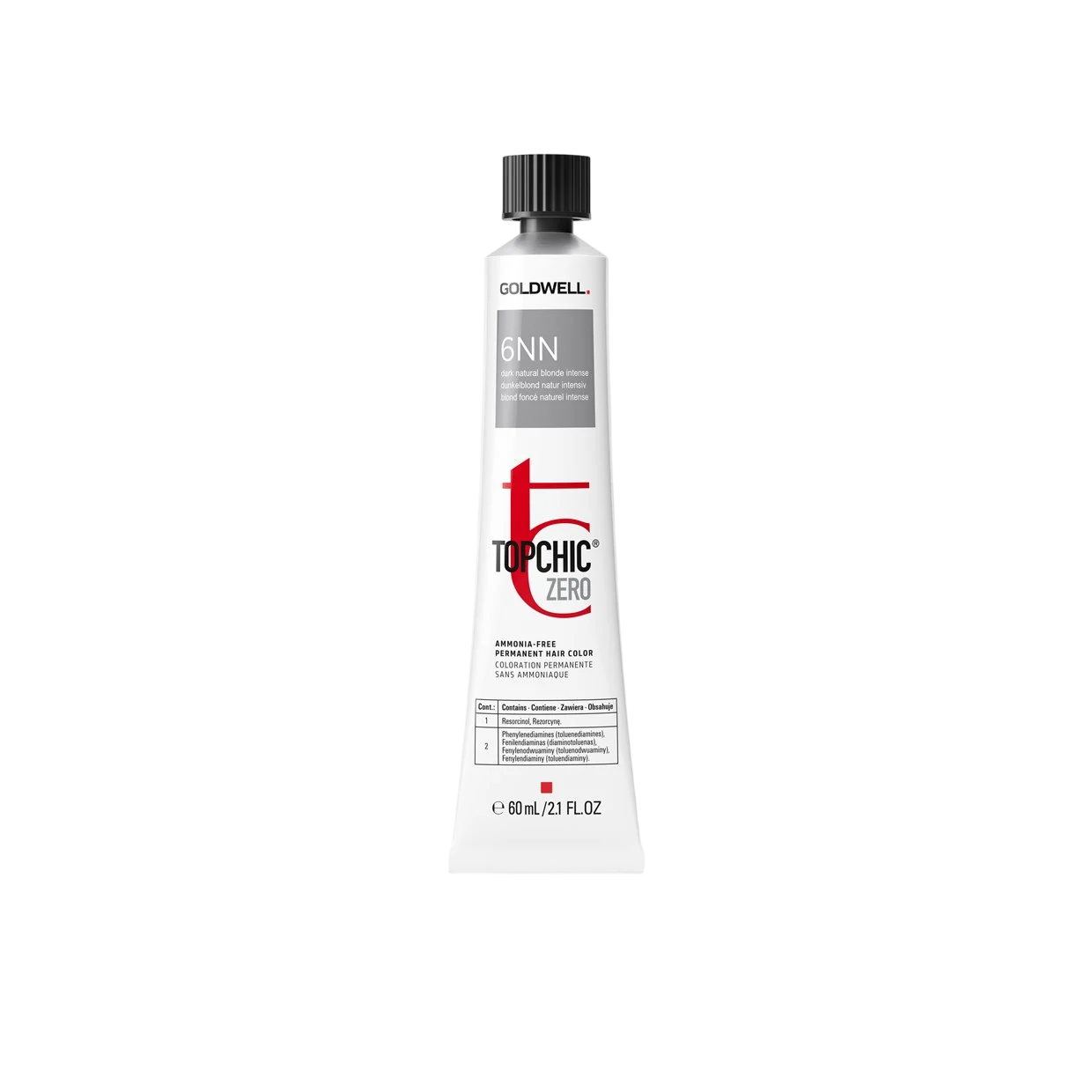 Goldwell, TopChic Zero, Vopsea permanentă de păr, 6NN Dark Natural Blonde, 60 ml