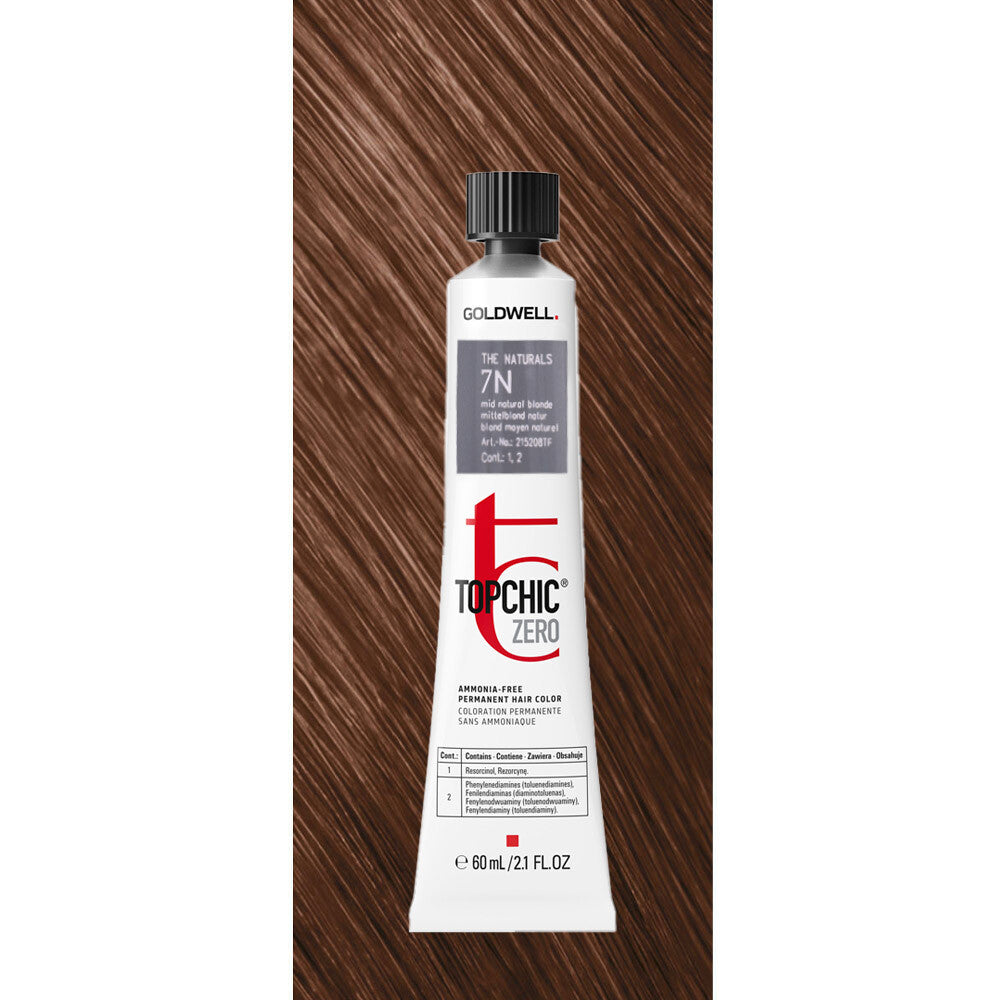 Goldwell, TopChic Zero, Vopsea permanentă de păr, 7N Natural Blonde, 60 ml