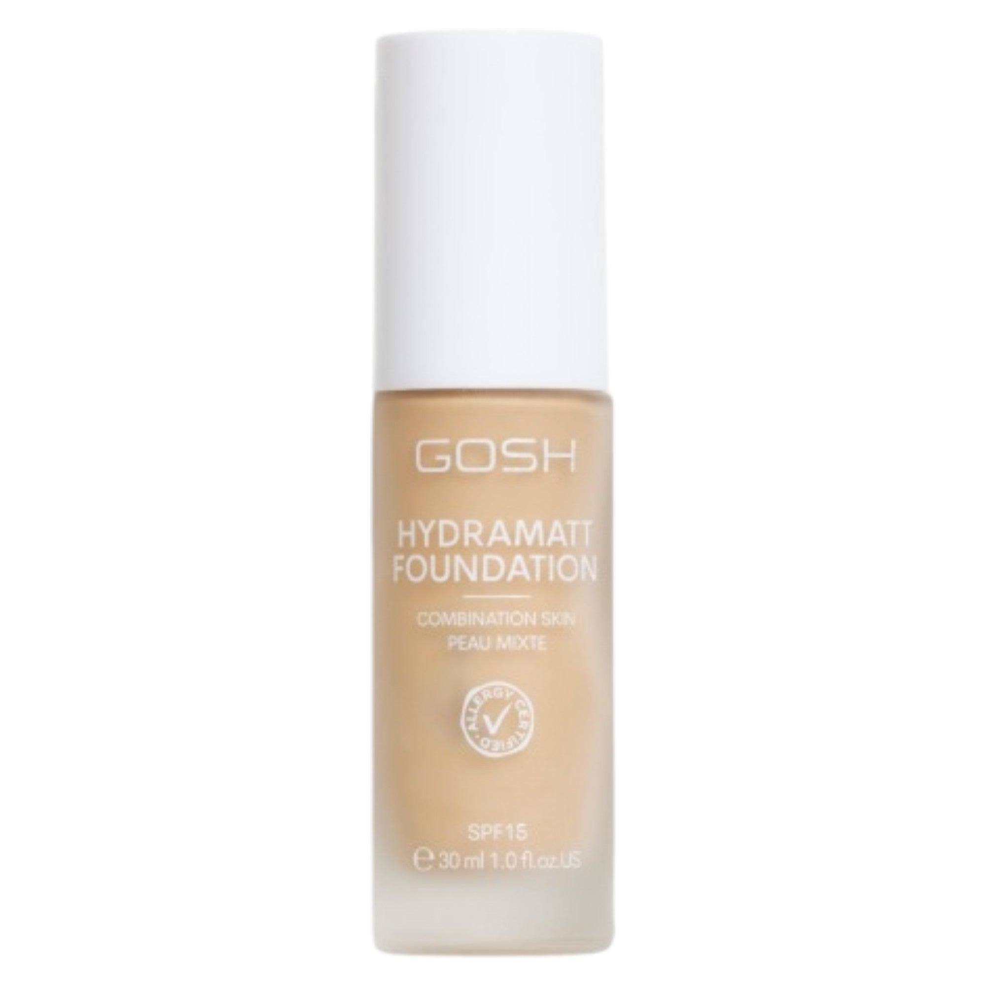 Gosh, Hydramatt, Mat, Fond de ten lichid, 006Y, Lumină medie, SPF15, 30 ml