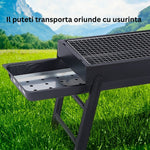 Gratar Portabil, Flippy, Confectionat din Metal, pentru Picnic, Gradina, Terasa, Camping, Dimensiuni Reduse, 60x22x23