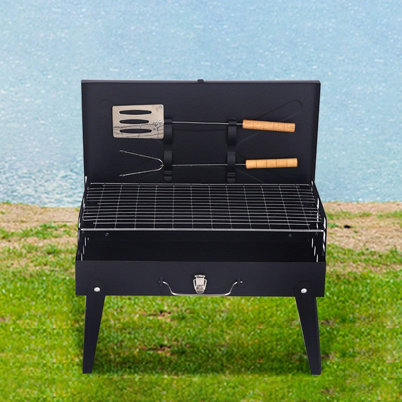 Gratar Portabil, Flippy, Pliabil, Tip Servieta, cu Accesorii pentru Gatit Incluse, Confectionat din Metal, 46x43x26 cm,