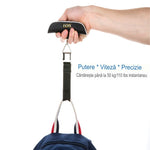 Cantar Digital de Mana Curea, Flippy, Cantar Portabil, Cantarire Bagaje, Capacitate 50 kg, Functie de Tara, 12.5 x 2.8