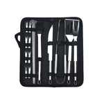 Set 18 Ustensile pentru Gratar, Flippy, din Otel Inoxidabil, Geanta Oxford, Argintiu