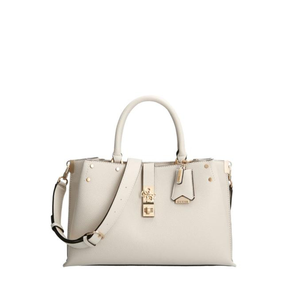 Guess, Albury, Piele sintetică, Geantă textilă, Alb, Pentru femei, 31,5 x 22 x 13,5 cm - Olmarkt
