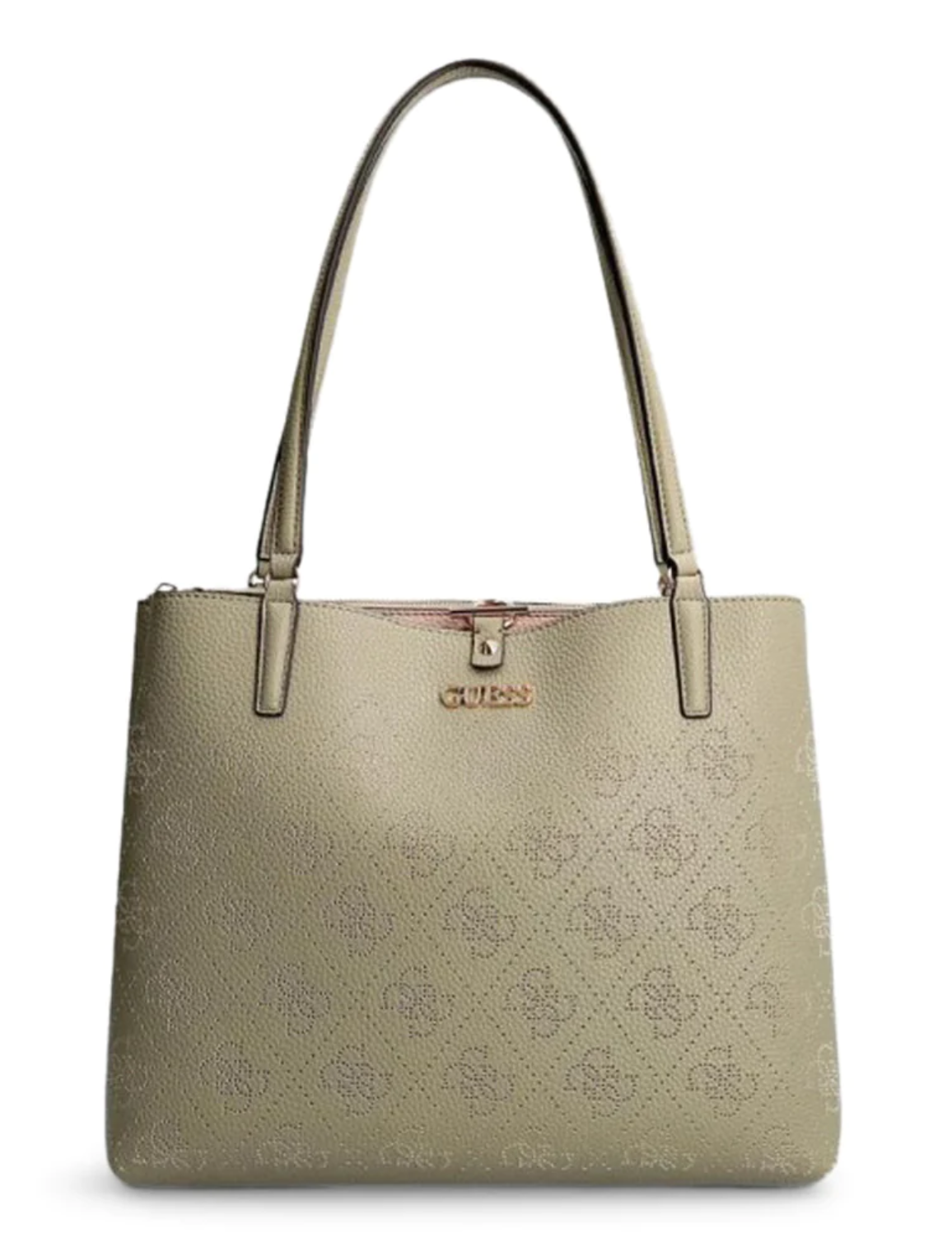 Guess, Amara, Logo 4G, Geantă textilă crossbody, Verde măsliniu, HWSG8493100, 34 x 29 x 11 cm, Pentru femei - Olmarkt