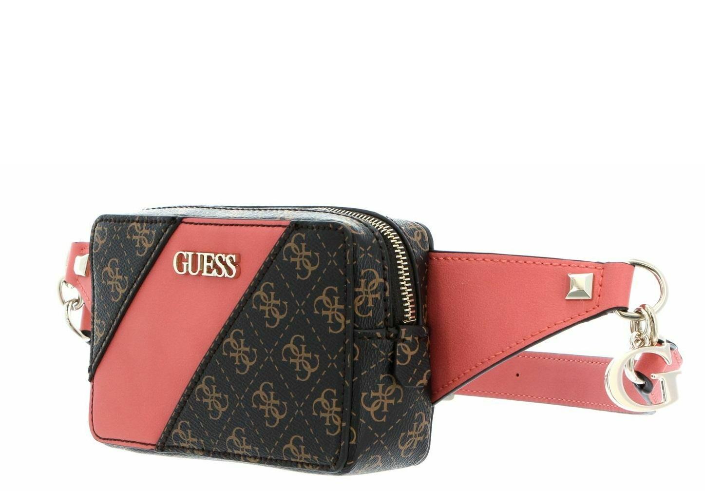 Guess, Camy, Borsetă din textil, Logo 4G, Coral/Maro, Pentru femei - Olmarkt