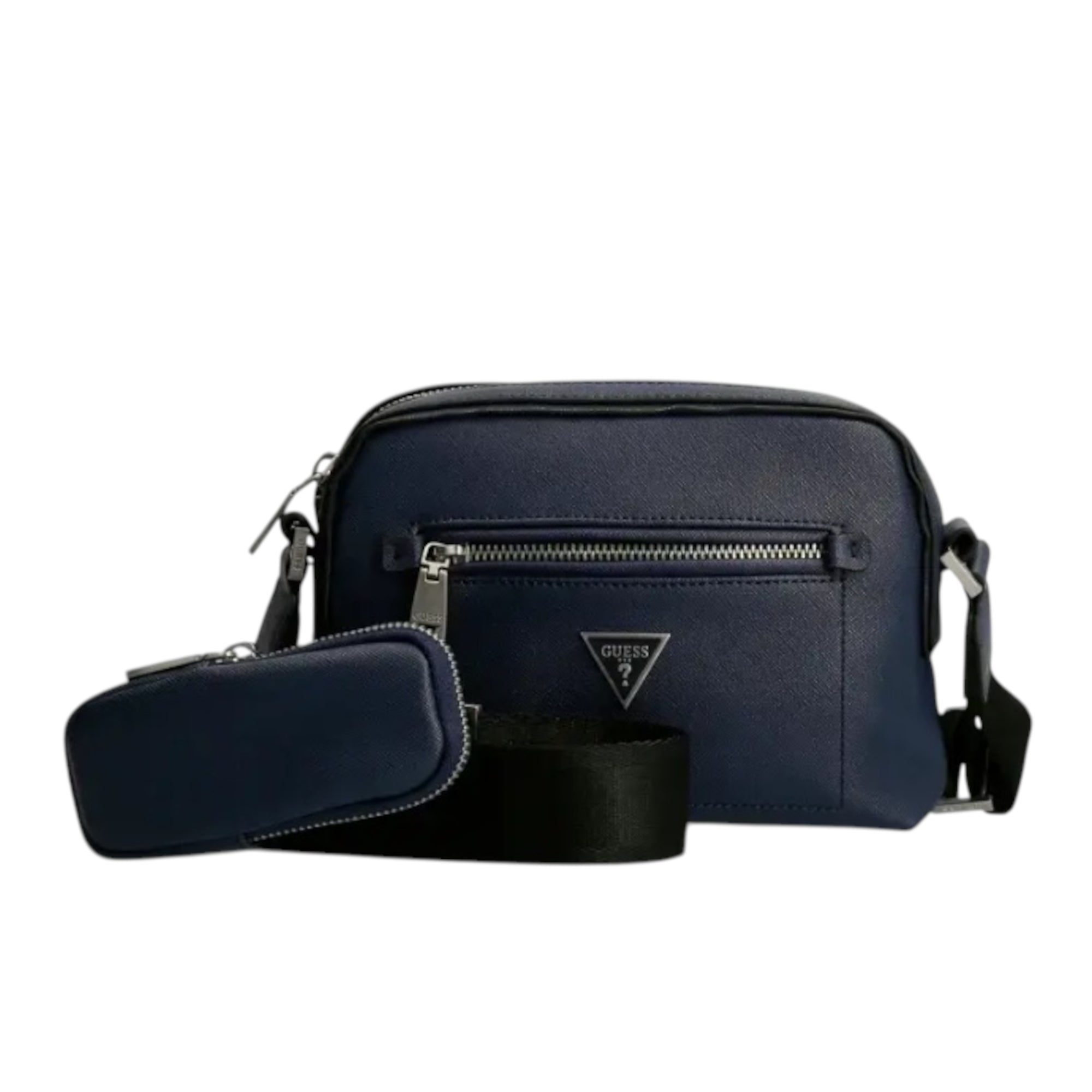 Guess, Certosa, Piele sintetică, Geantă textilă crossbody, Albastru, HMCERTP2228, 19,5 x 22,5 x 132 cm, Pentru femei - Olmarkt