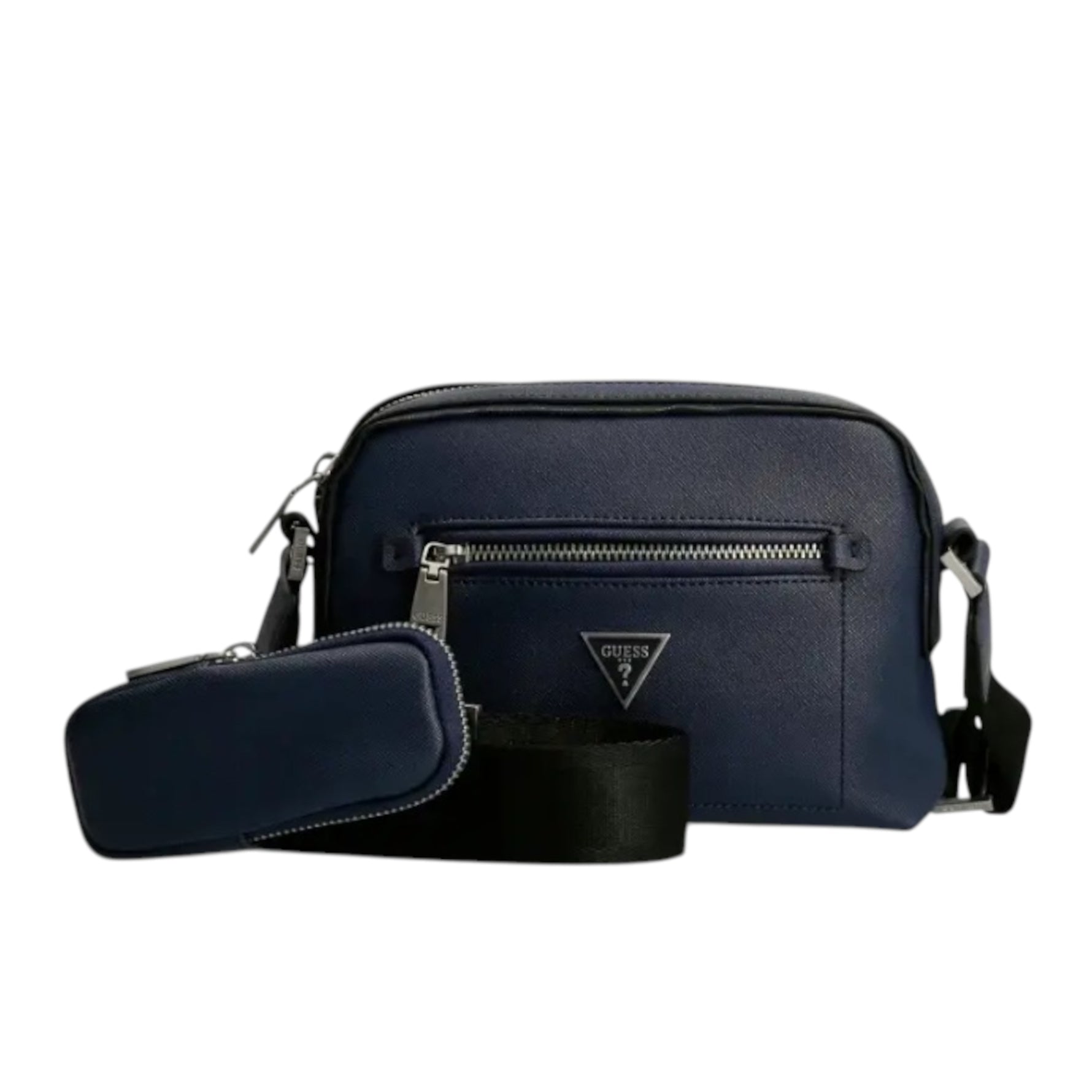 Guess, Certosa, Piele sintetică, Geantă textilă crossbody, Albastru, HMCERTP2228, 19,5 x 22,5 x 132 cm, Pentru femei - Olmarkt