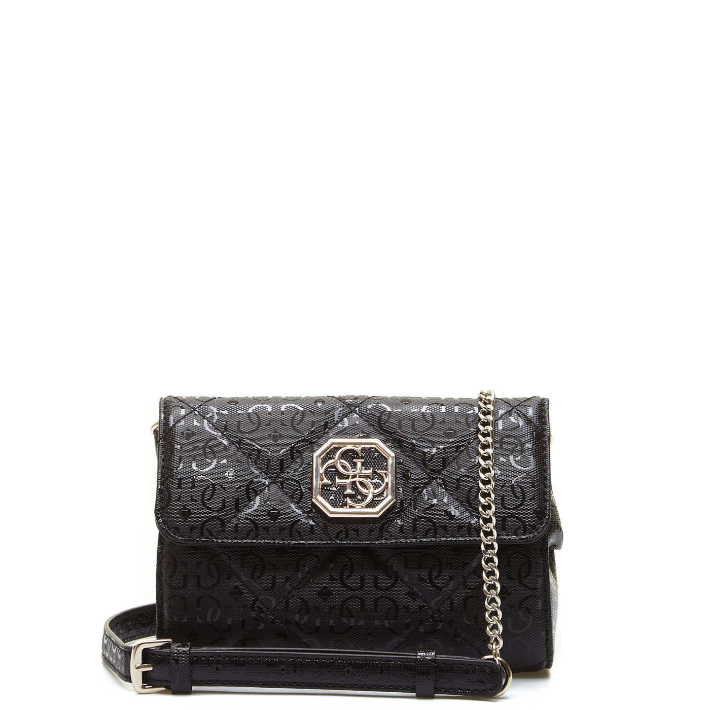 Guess, Dilla Mini Convertible Xbody, Geantă textilă, Curea, Negru, Pentru femei, 18x13x6 cm - Olmarkt