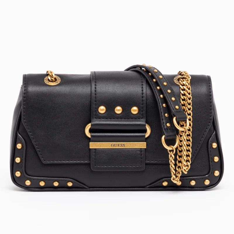 Guess, Greta, Poliuretan, Geantă textilă crossbody, Negru, hwvb81 29210, 16 x 29 x 5,3 cm, Pentru femei - Olmarkt