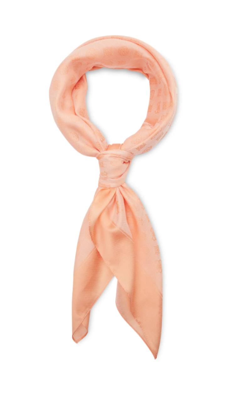 Guess, Helaina Kefiah, Eșarfă textilă, Coral, Logo 4G, AW8850 POL03, 135 x 135 cm, Pentru femei - Olmarkt