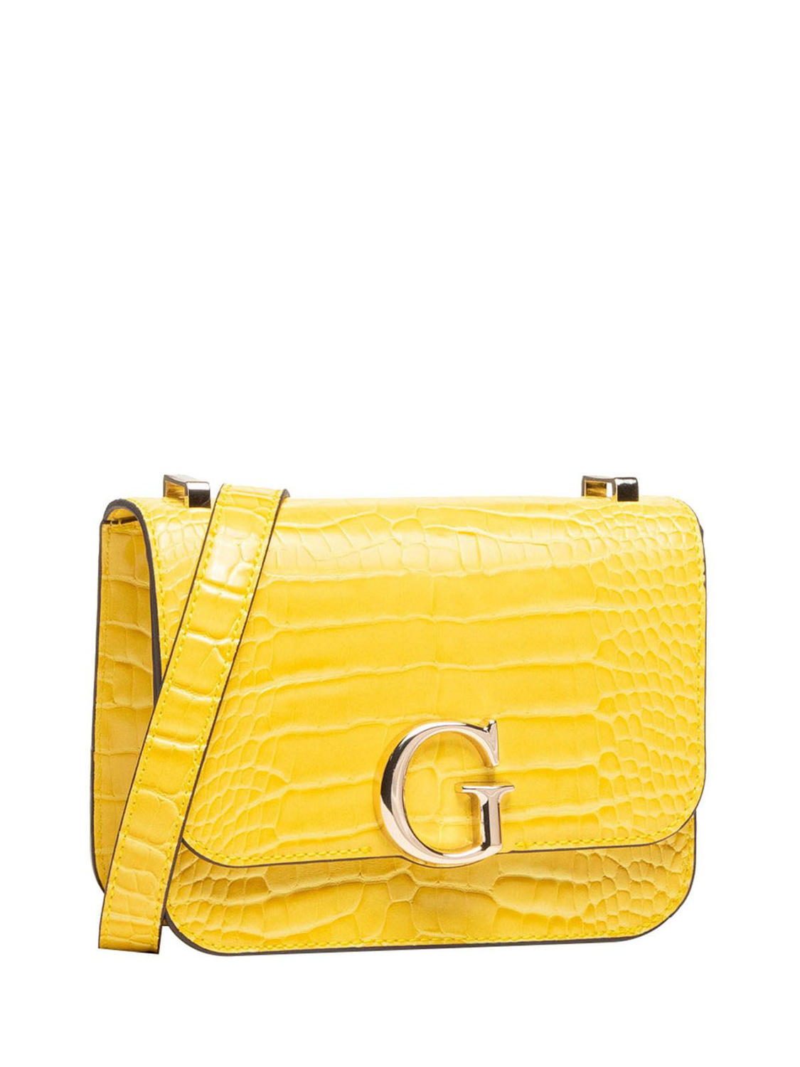 Guess, Corily, Geantă textilă crossbody, Galben, 18,5 x 14,5 x 7 cm, Pentru femei - Olmarkt