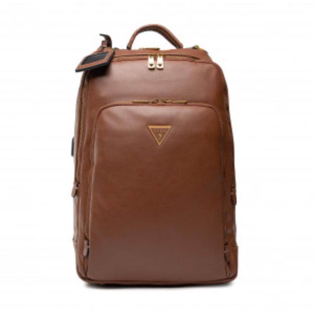Guess, Scala, Piele sintetică, Rucsac textil, Maro, Pentru bărbați, 27,5 x 42,5 x 13 cm - Olmarkt