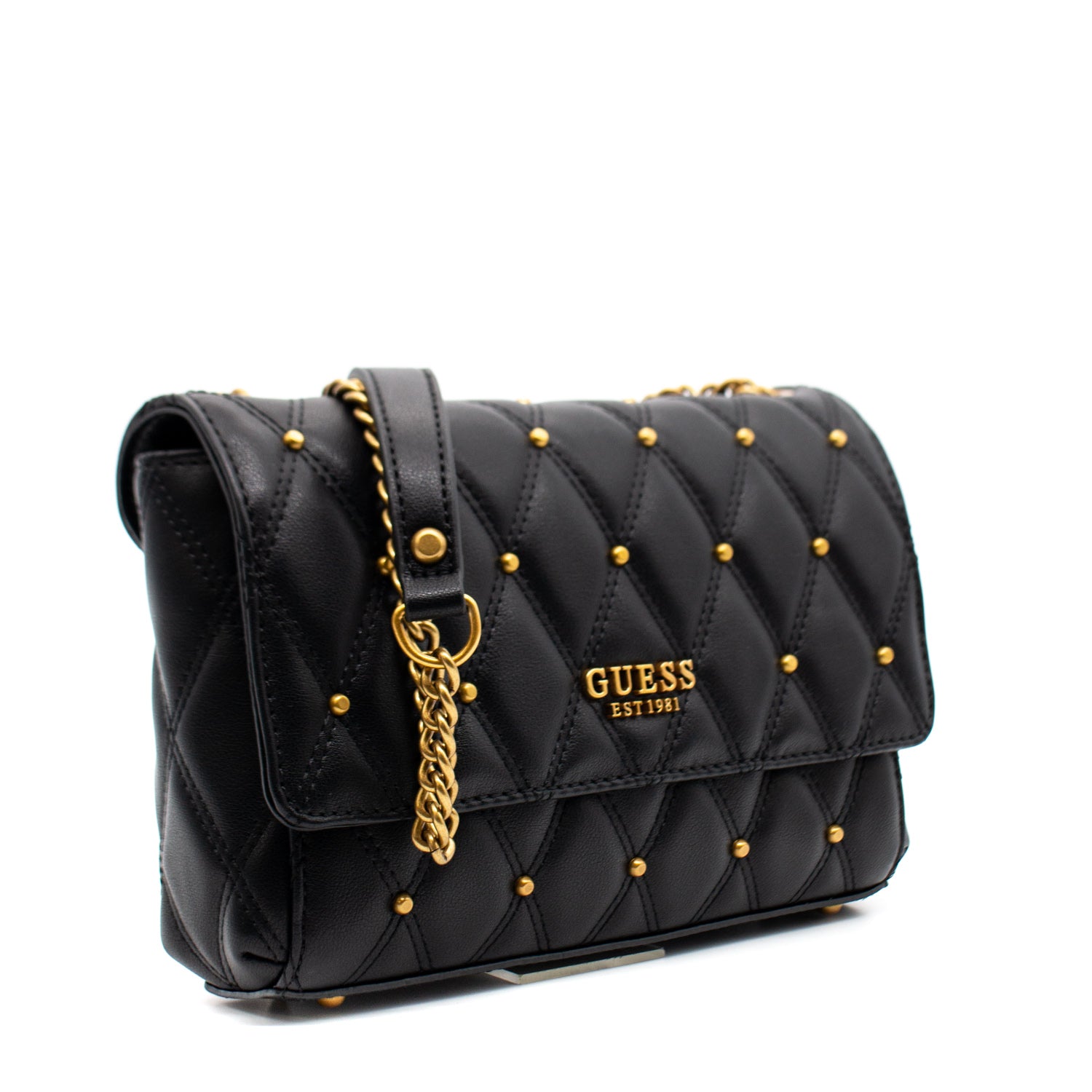 Guess, Triana, Geantă textilă crossbody, Negru, HWQS8553210BLA, 26 x 16 x 9 cm, Pentru femei - Olmarkt