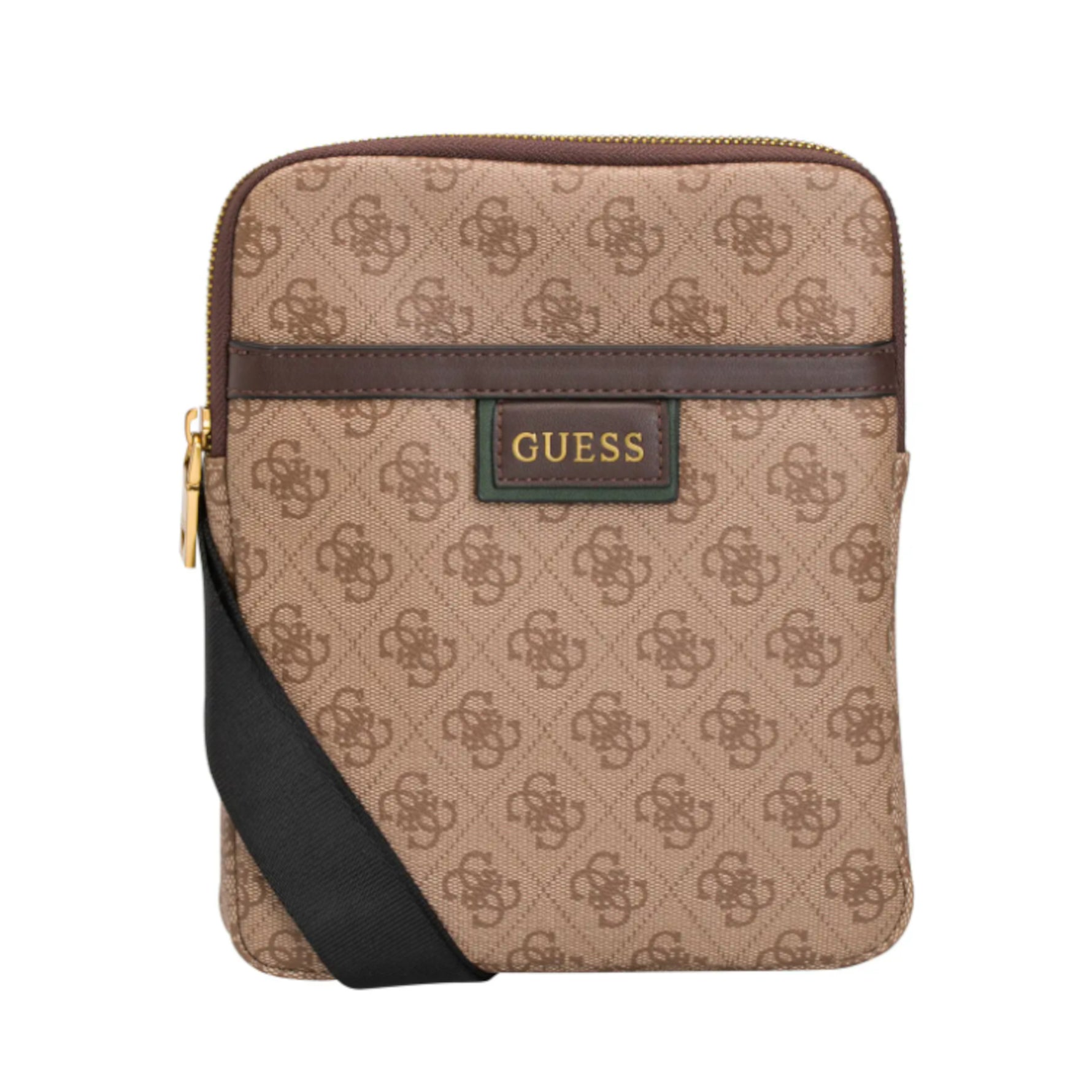 Guess, Vezzola, Geantă textilă crossbody, Maro, 19 x 24 x 2 cm, Pentru bărbați - Olmarkt