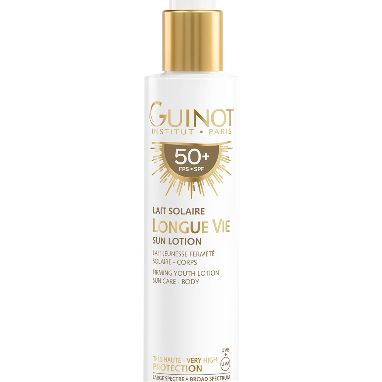 Guinot, Longue Vie, Întărire, Loțiune de protecție solară, SPF 50+, 150 ml