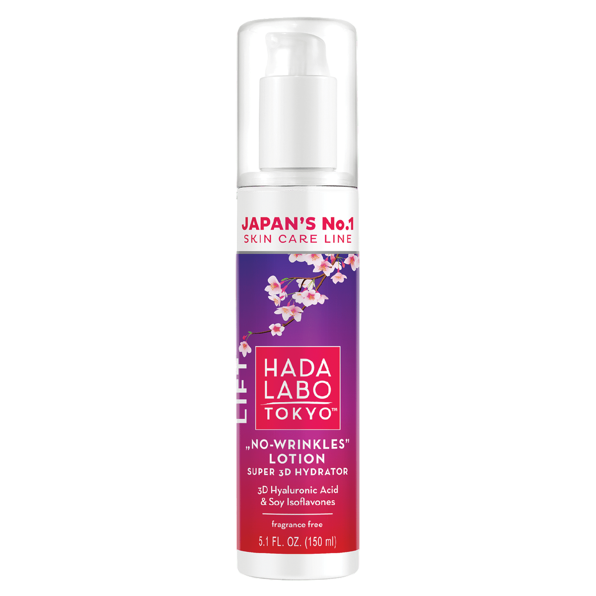 Hada Labo Tokyo, No-Wrinkles, Acid hialuronic, Antirid & hidratant, Zi, Loțiune, Față, 150 ml