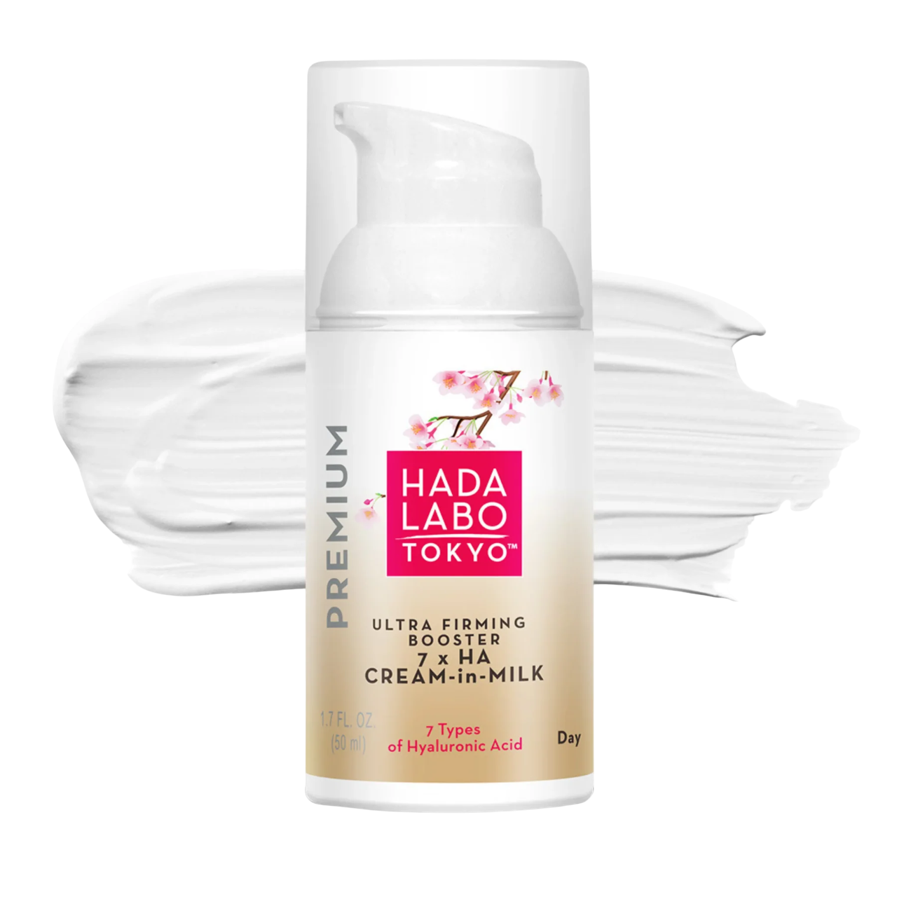 Hada Labo Tokyo, Premium, 7 x Ha, Fermizare & Strălucire, Cremă de lapte, Față, 50 ml