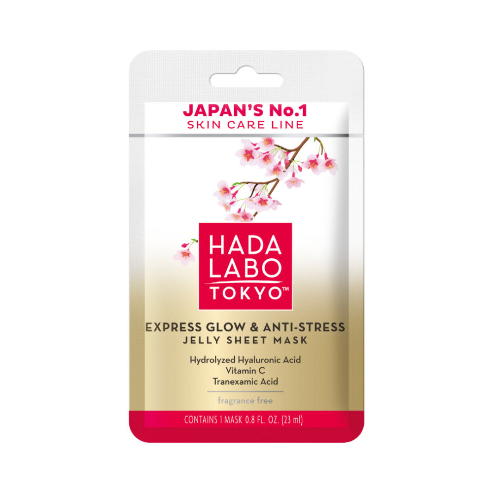 Hada Labo Tokyo, Premium, Acid hialuronic, Strălucire & Anti-stres, Mască facială, Față, Zi, 23 ml
