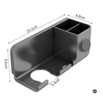 Suport de Baie, Flippy, pentru Uscator de Par, cu Organizator Dublu, din Plastic, Aplicare cu Suport Adeziv, 23 x 8.8 x