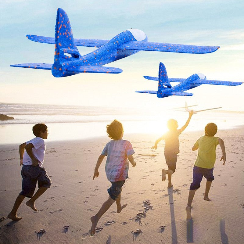 Avion planor din polistiren in punga , lungime 47 cm , Rosu , Flippy