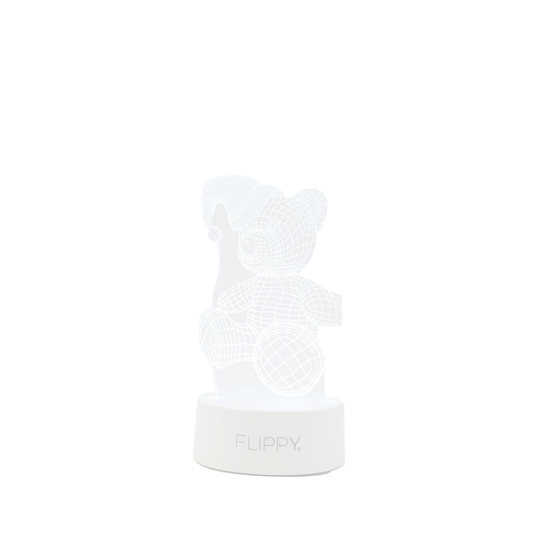Lampa LED decorativa, Flippy, 3D, Urs cu palarie, cu telecomanda, doua moduri de alimentare USB si baterii, 20 cm
