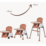 Scaun de Masa Pliabil 3in1, Flippy, Reglabil, Multifunctional, 3 Pozitii, Masuta si Husa Detasabile, Roti, Centura de