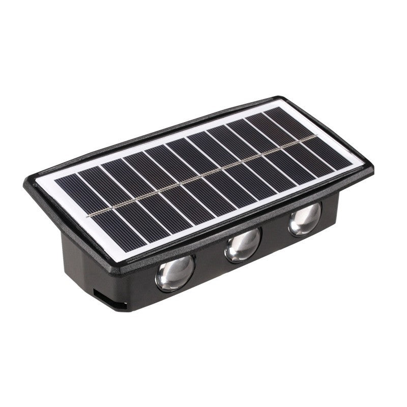 Lampa solara LED bidirectionala dreptunghiulara pentru perete Flippy, 20.5x10 cm, 6 LED-uri, 5.5V, ABS, 500mAh,