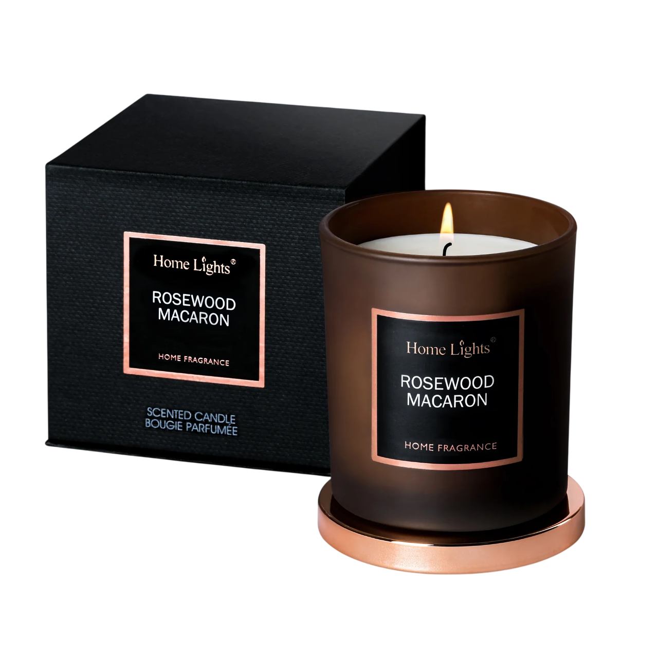 Home Lights, Rosewood & Macaron, Lumânare parfumată, 215 g