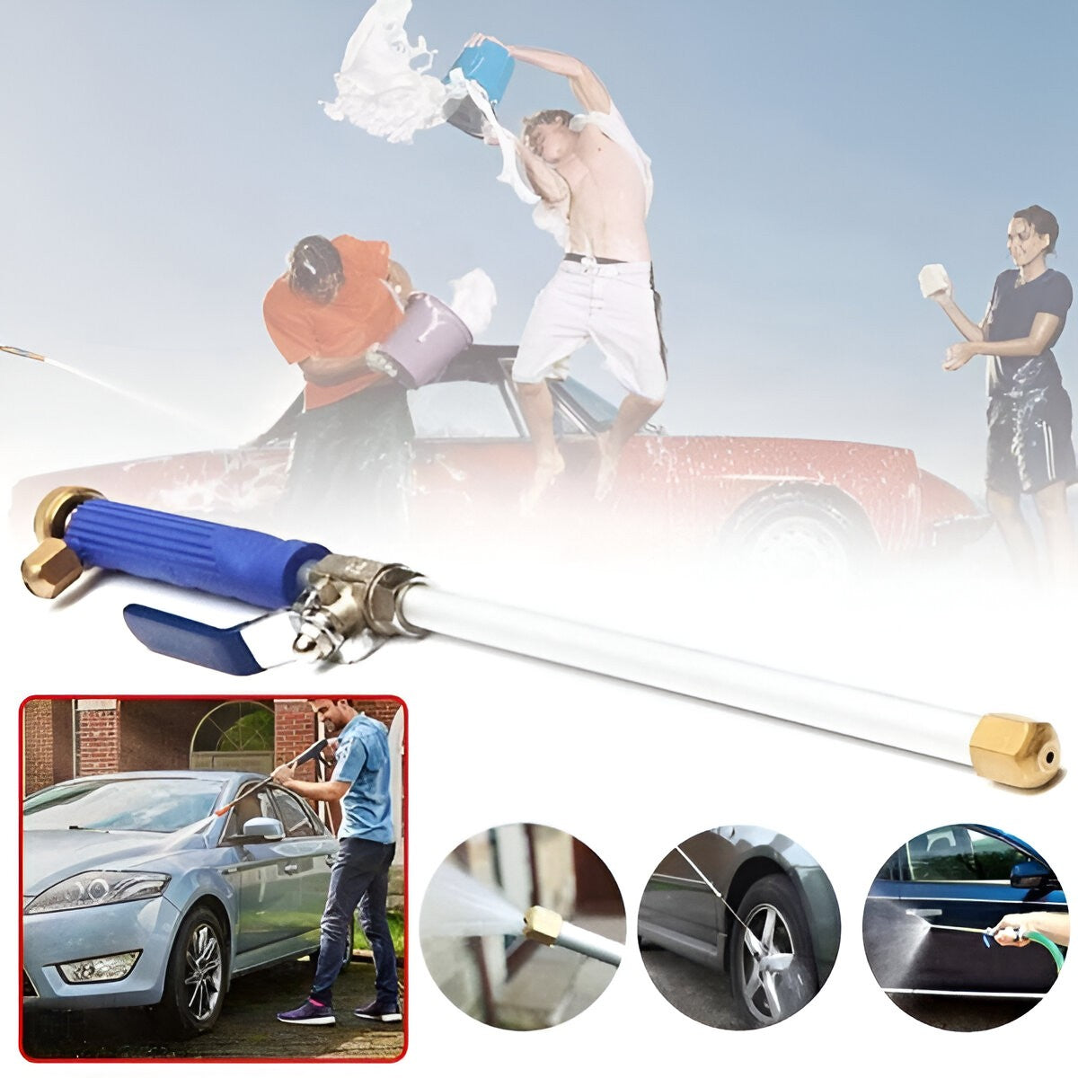 Set Accesoriu cu Presiune Reglabila, Flippy, pentru Furtun, cu Duze si Conector, Pulverizator de Apa, Tija de Stropit,