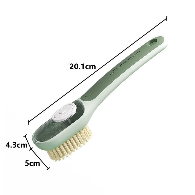 Perie Multifunctionala 2 in 1, Flippy, Perie Densa/Perie din Piele de Caprioara, cu Recipient Lichid, Maner Lung, 20.1x