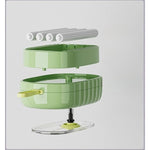 Perie de Spalat Haine, Flippy, cu Dispenser pentru Detergent, 4 Perii de Curatare, din ABS + PS, Verde