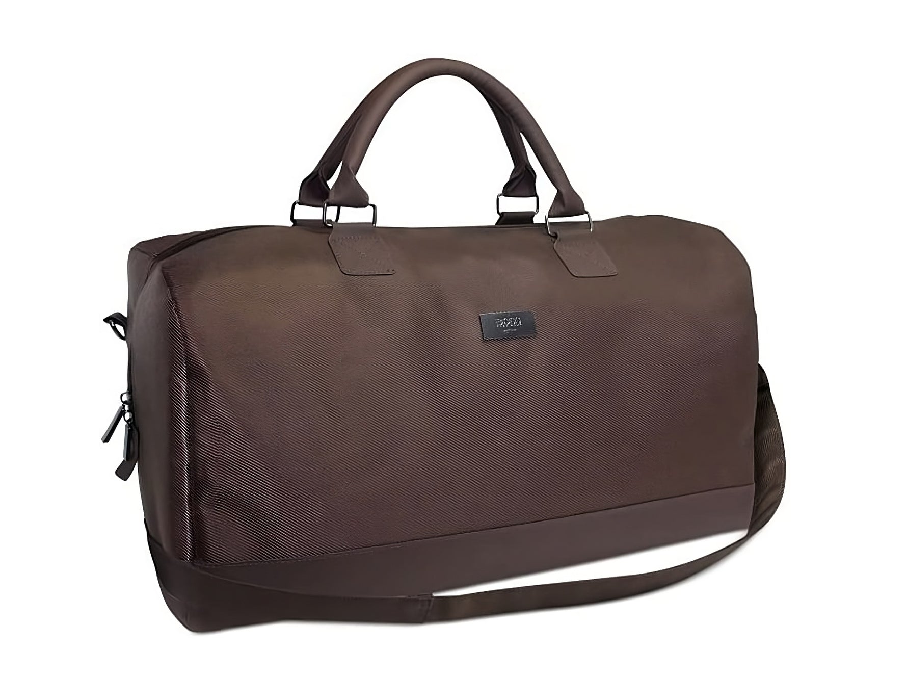 Hugo Boss, Duffle, Piele sintetică, Geantă de mână textilă, Geantă de weekend, Maro închis, 50 x 18 x 31 cm - Olmarkt