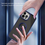 Husa Anti Fall Metal Bracket pentru Apple iPhone 14 Pro, Rezistenta la socuri, Margini colorate, Cu inel de prindere