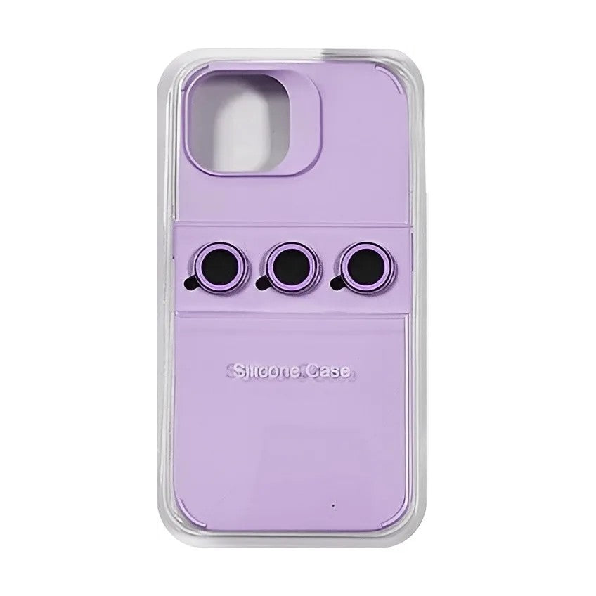 Husa Apple iPhone 13, Flippy, din Silicon Lichid, Interior din Microfibra, Lentile Fosforescente de Protectie Camera,