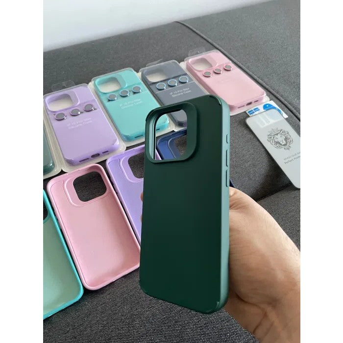 Husa Apple iPhone 13 Pro, Flippy, din Silicon Lichid, Interior din Microfibra, Lentile Fosforescente de Protectie