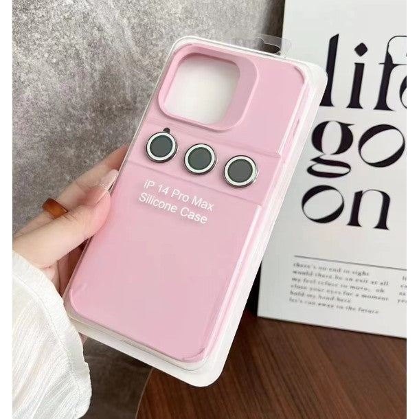 Husa Apple iPhone 15 Pro, Flippy, din Silicon Lichid, Interior din Microfibra, Lentile Fosforescente de Protectie