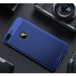Husa Apple iPhone 7 Plus IPAKY Full Cover 360 Air cu Gauri Albastru + Folie Sticla