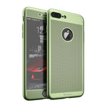 Husa de Protectie, Flippy, pentru Apple iPhone 7 Plus, Full Cover 360 Air cu Gauri si Folie de Protectie, Plastic, Verde