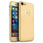 Husa Apple iPhone 8 IPAKY Full Cover 360 Auriu + Folie Cadou