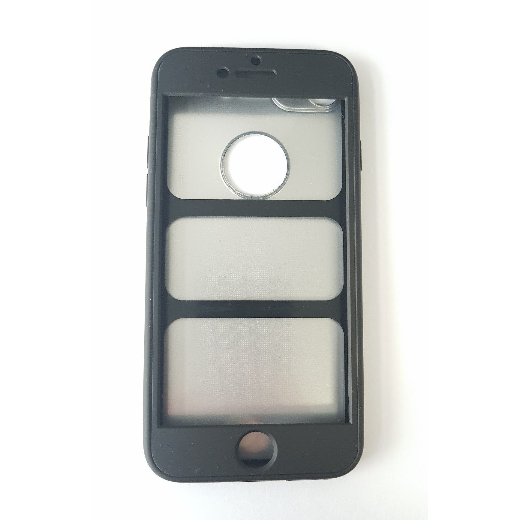 Husa Apple iPhone 8 Plus Full Silicone 360 Negru + Folie de protectie