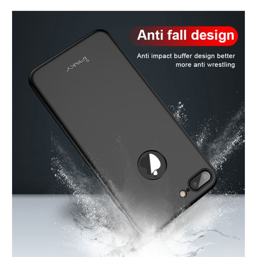 Husa Apple iPhone 8 Plus IPAKY Full Cover 360 Negru + Folie Cadou
